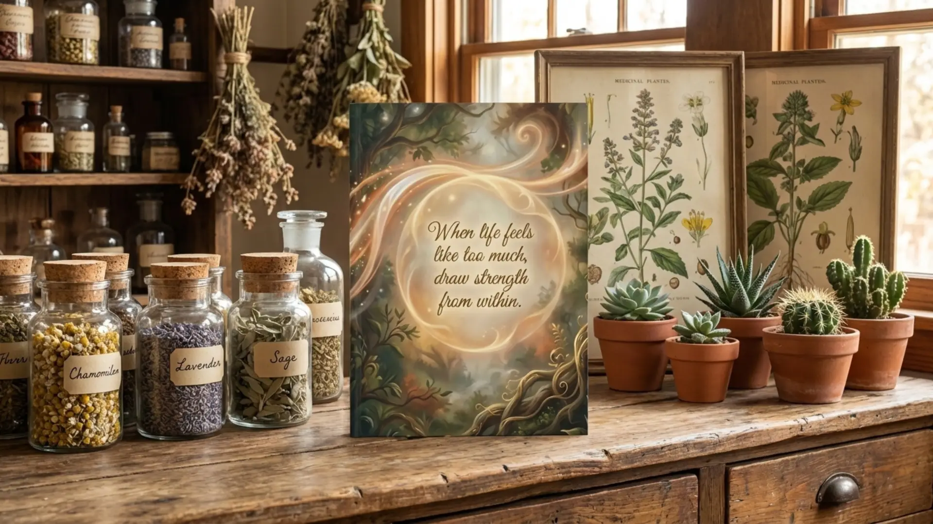 A Draw Strength from Within | Spiritual Hardcover Journal | Lined Pages