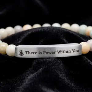 Beaded Bracelet | Spiritual Natural Stone Stretch Bracelet | There is Power Within You