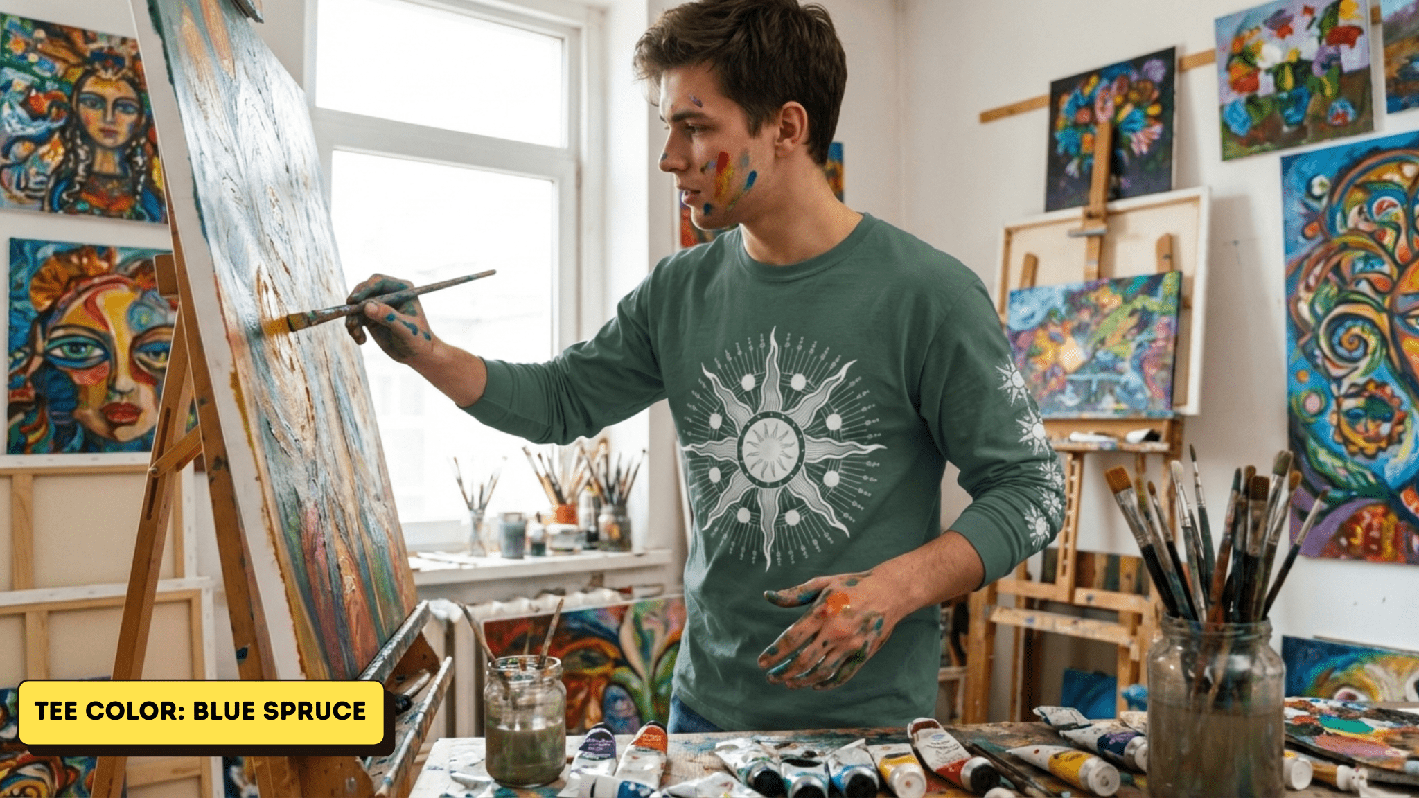 Sacred Geometry Unisex Long Sleeve Tee | Multiple Colors, Sizes | I'm on a Journey to Wisdom - Image 3