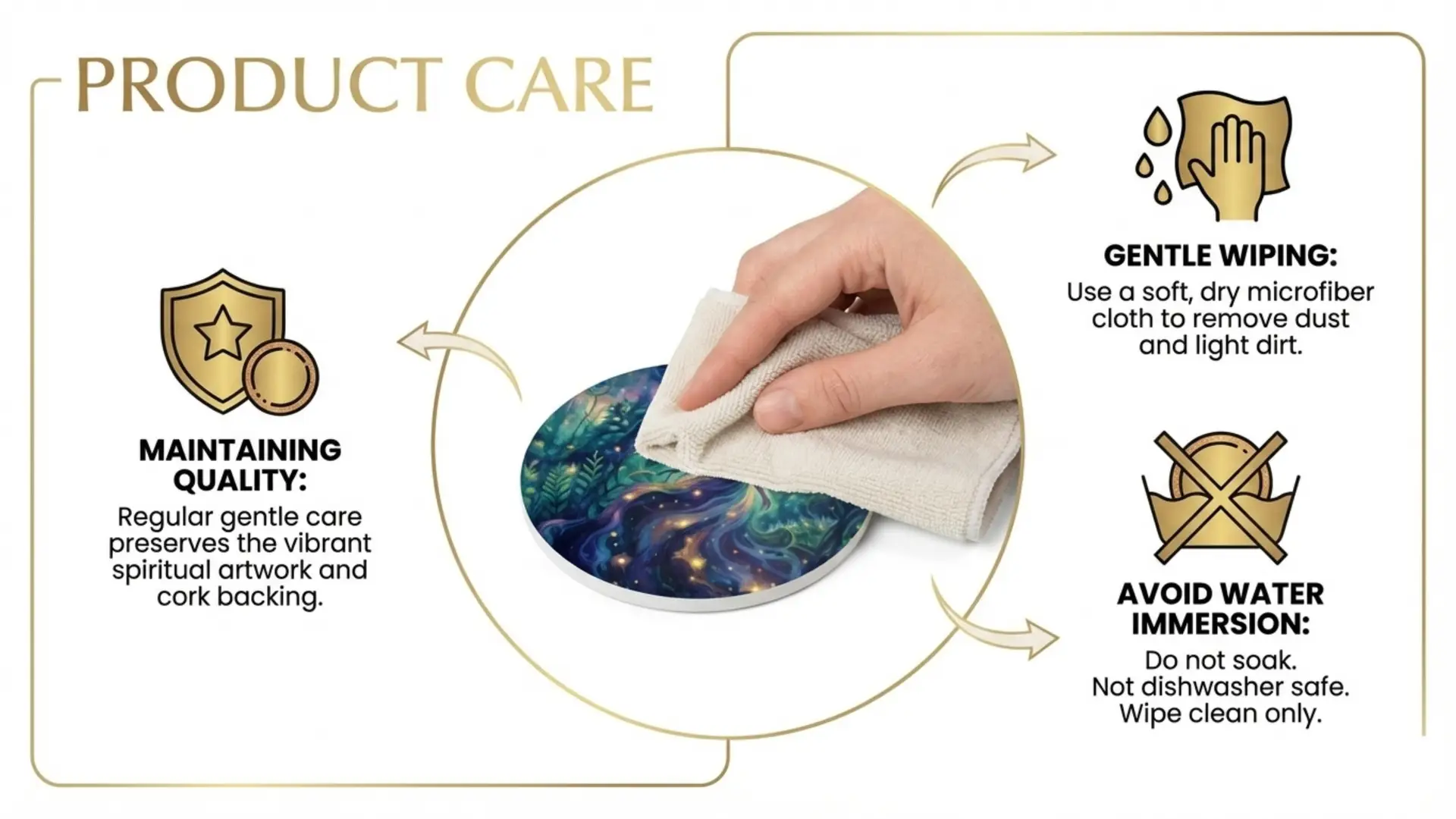 Everything You Need | Spiritual Ceramic Coasters | Multiple Designs - Image 5
