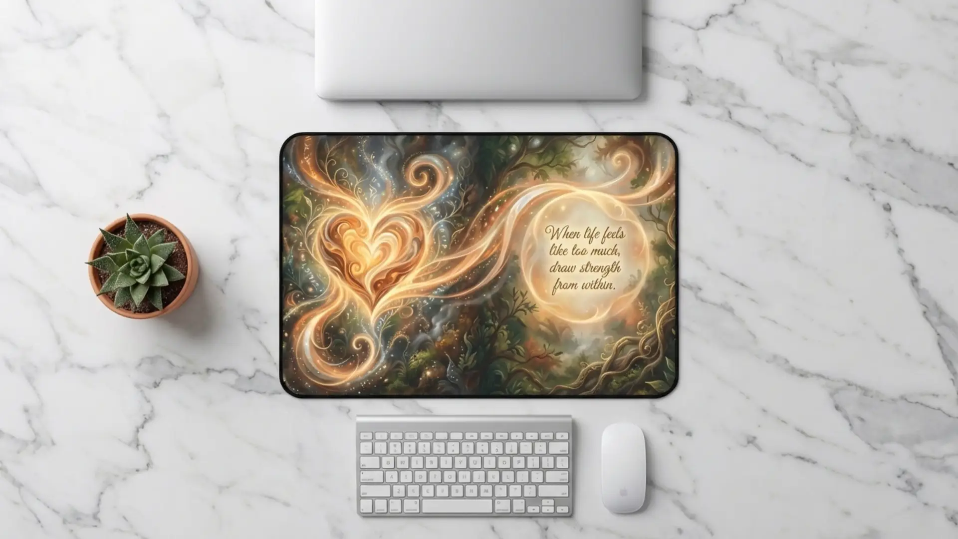 A Draw Strength from Within | Spiritual Desk Mat | Multiple Sizes - Image 2
