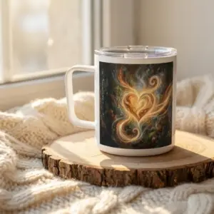 A Draw Strength from Within | Spiritual Insulated Coffee Mug | Stainless-Steel 10 oz