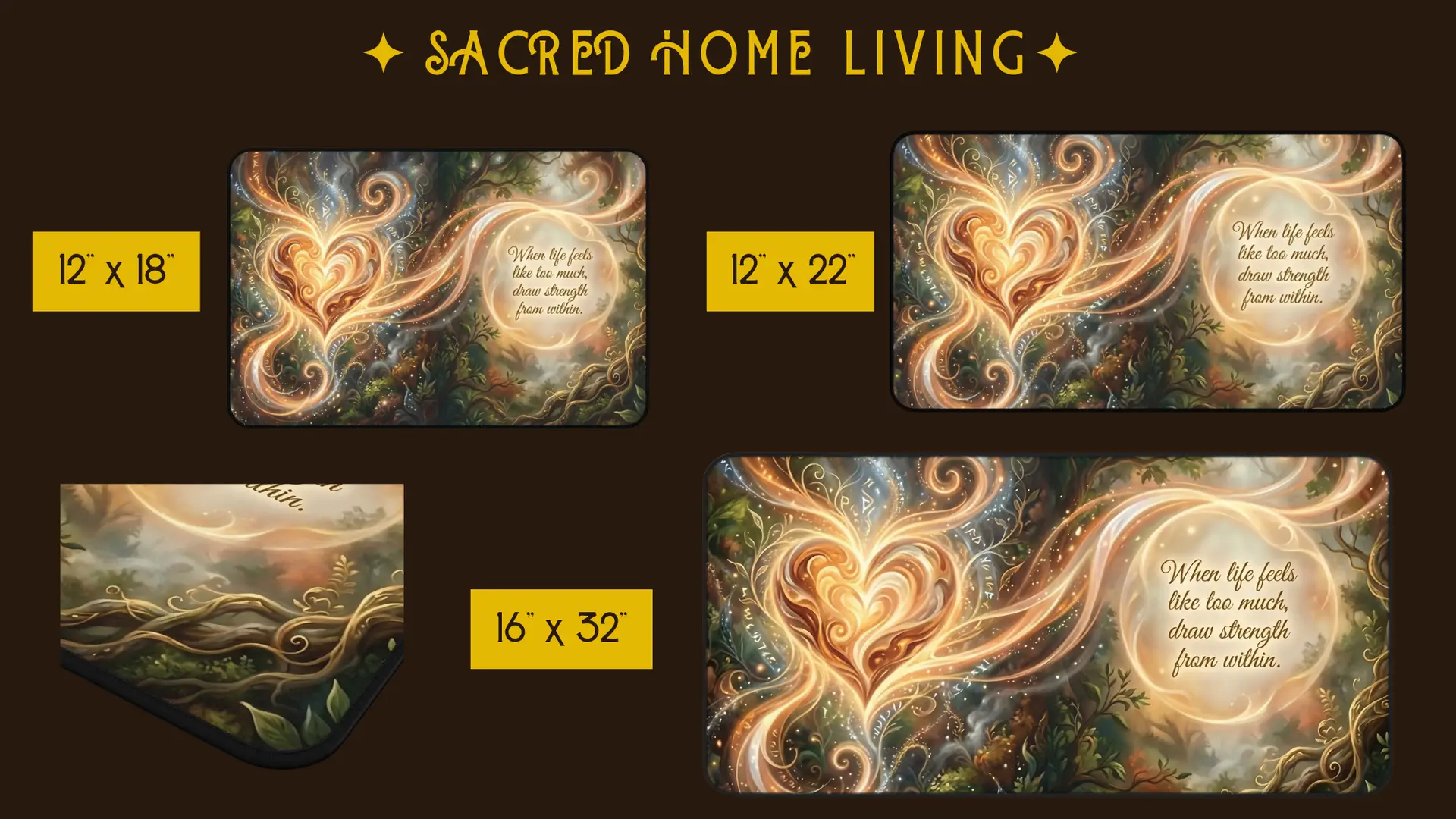 A Draw Strength from Within | Spiritual Desk Mat | Multiple Sizes - Image 3