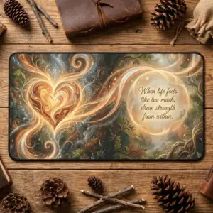 A Draw Strength from Within | Spiritual Desk Mat | Multiple Sizes