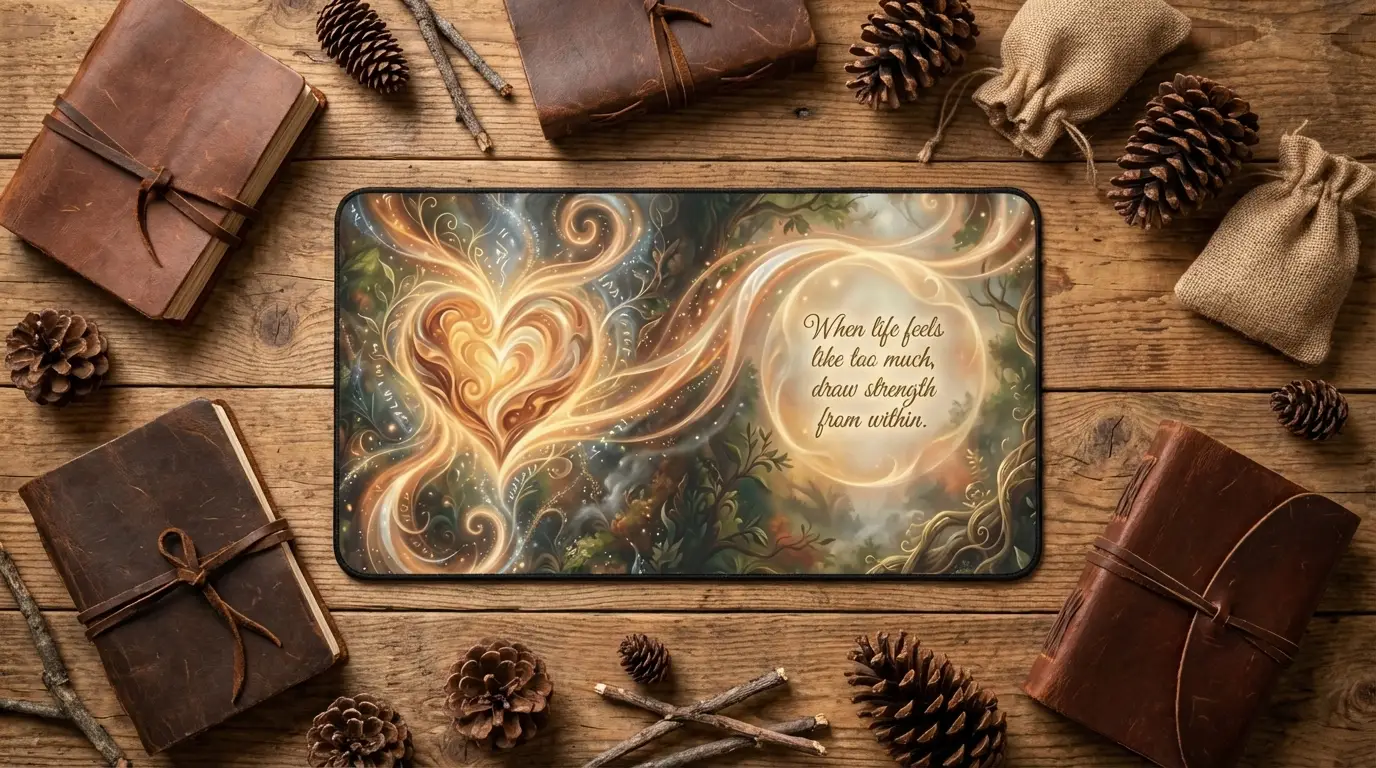 A Draw Strength from Within | Spiritual Desk Mat | Multiple Sizes