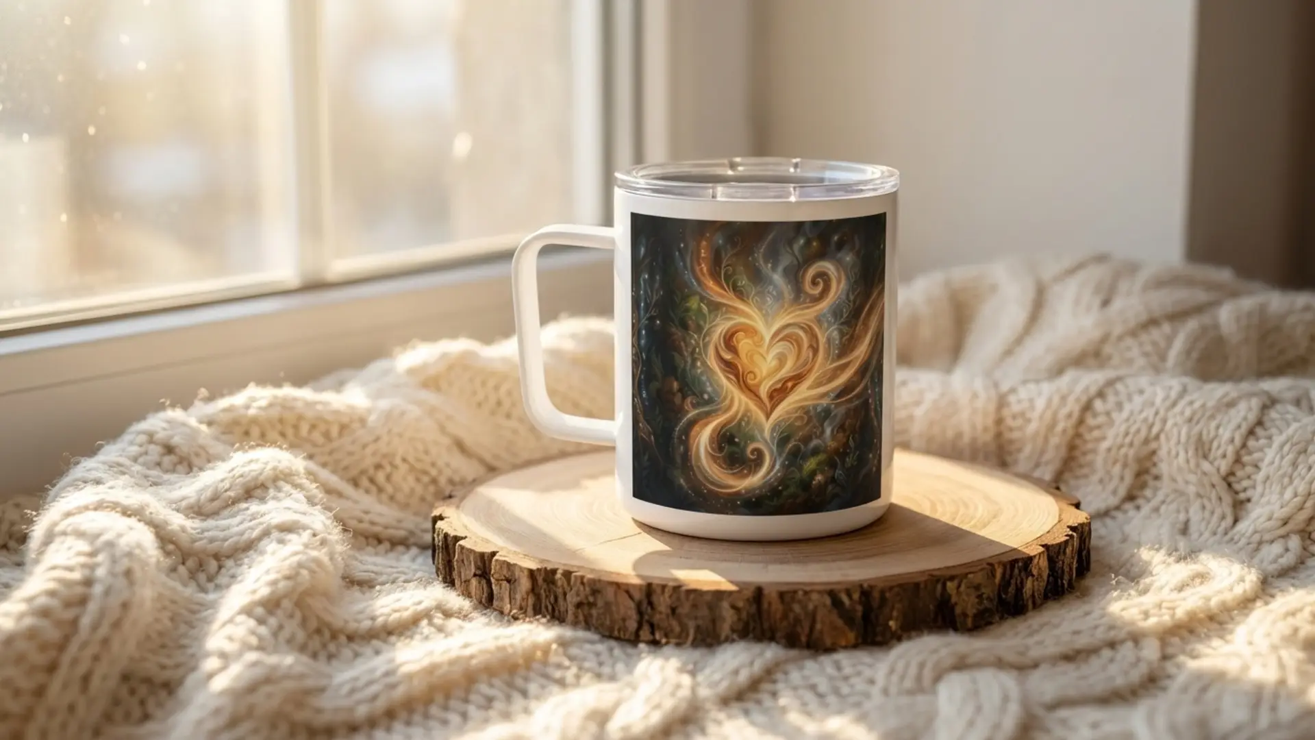 A Draw Strength from Within | Spiritual Insulated Coffee Mug | Stainless-Steel 10 oz