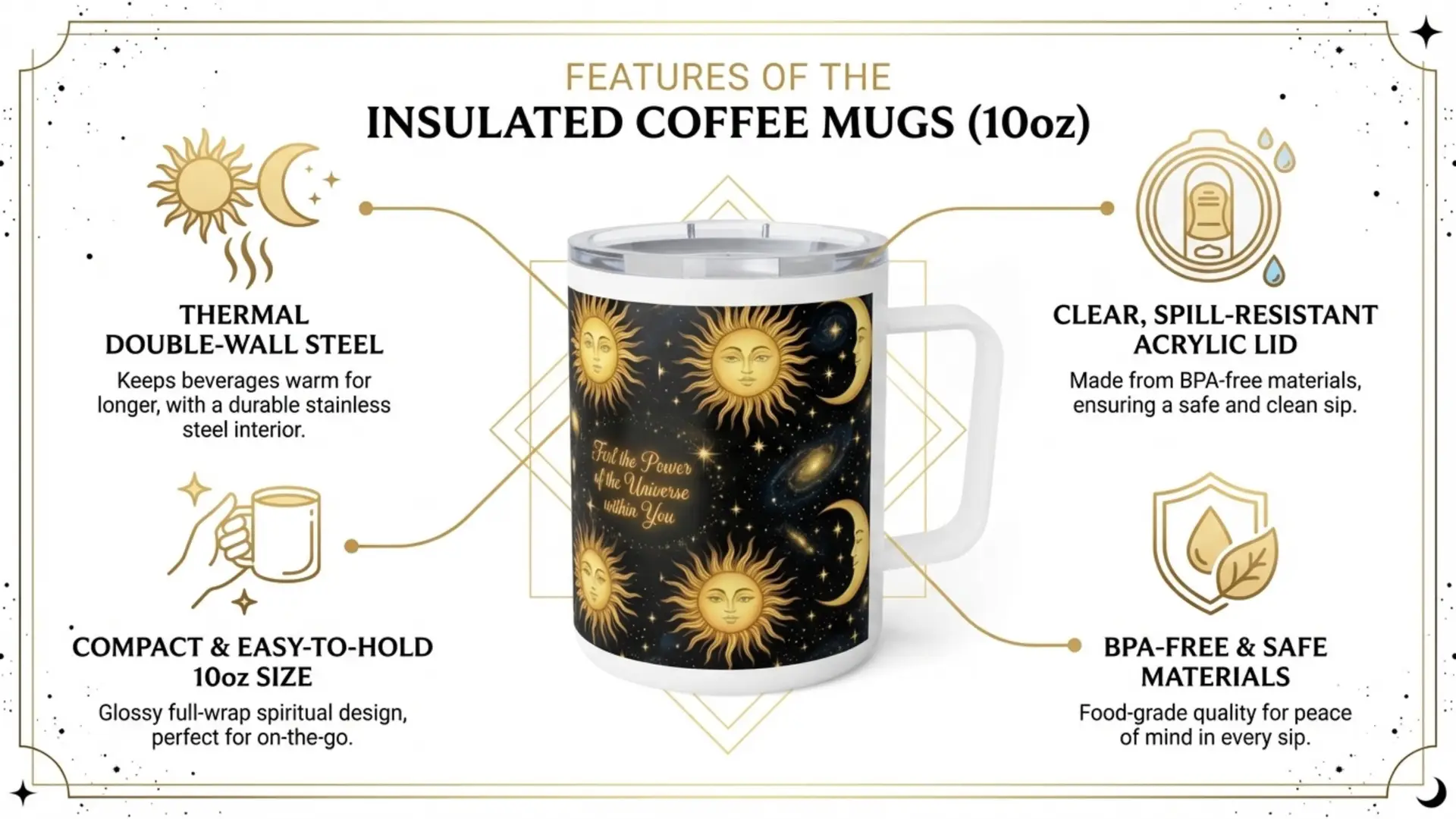A Draw Strength from Within | Spiritual Insulated Coffee Mug | Stainless-Steel 10 oz - Image 3