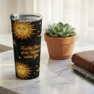 Feel the Powerful Universe Stainless Steel Tumbler, 20 oz