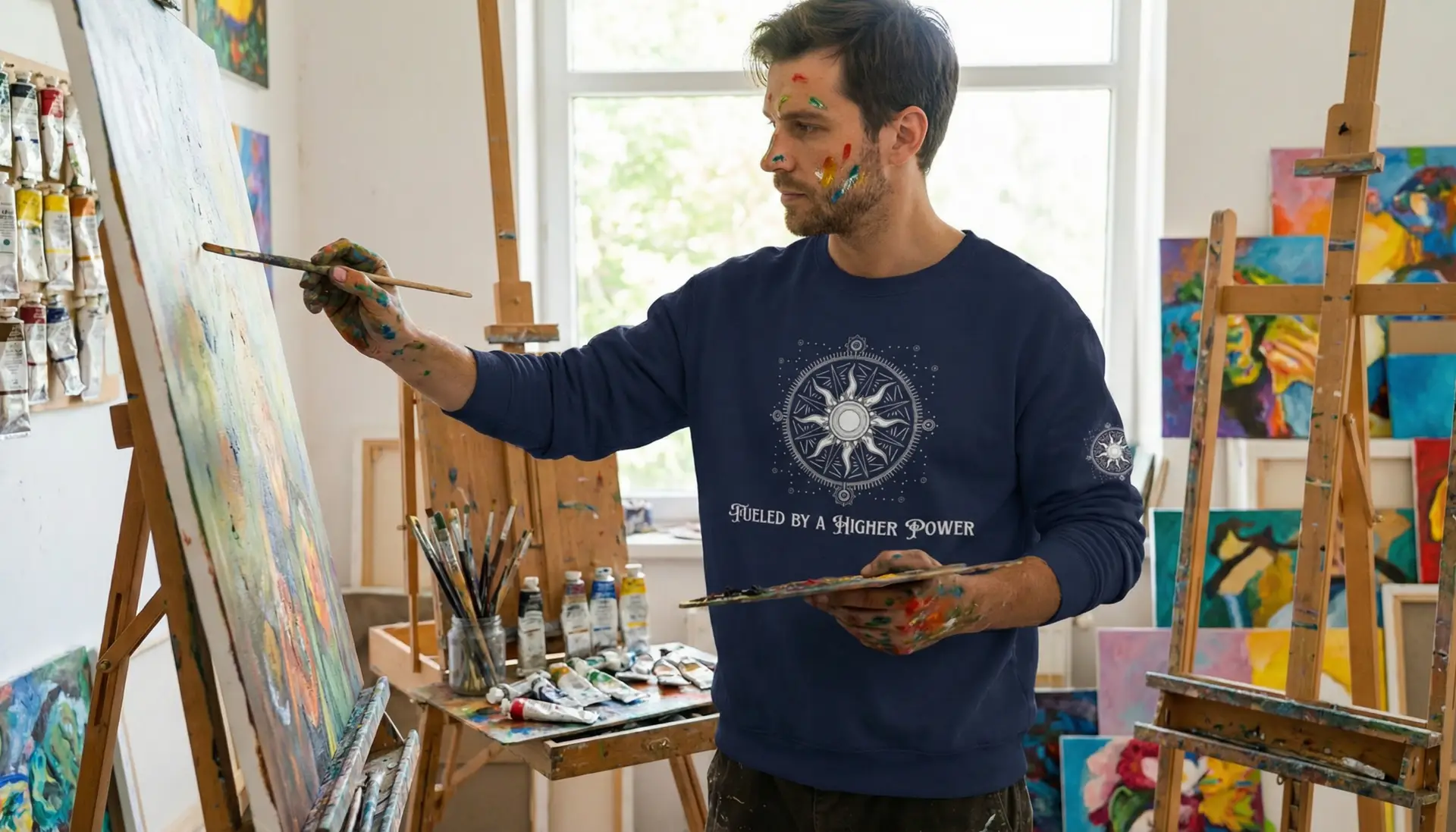 Spiritual Unisex Crewneck Sweatshirt | Multiple Colors, Sizes | Fueled by a Higher Power - Image 5