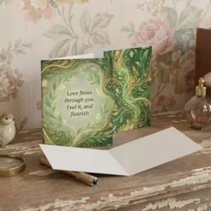 Feel Love Flowing Greeting Card, Matching Envelopes, Multiple Quantities