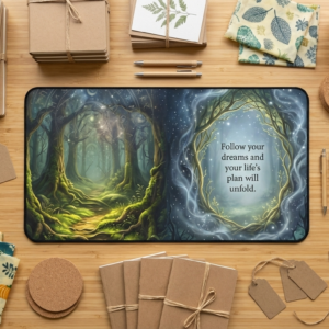 Follow Your Dreams Desk Mat, Neoprene, Rubber Backing