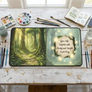 Life Gives Clarity and Insight Desk Mat, Neoprene, Rubber Backing