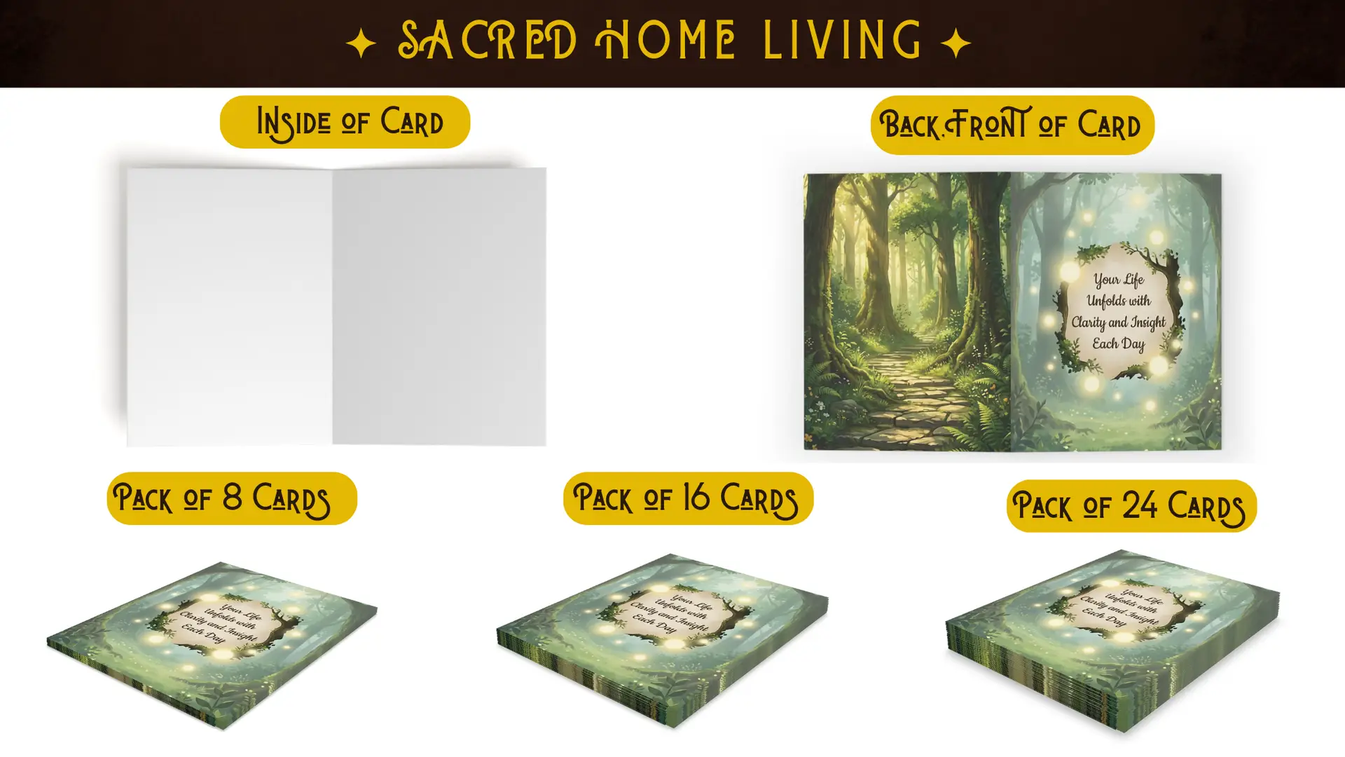 Spiritual Greeting Cards | Multiple Quantities | Life Gives Clarity and Insight - Image 4
