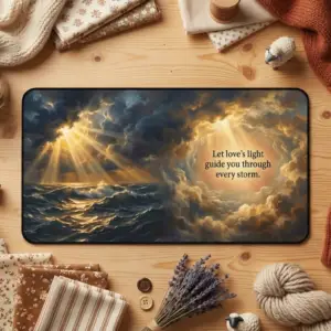 Love's Guiding Light Desk Mat, Neoprene, Rubber Backing