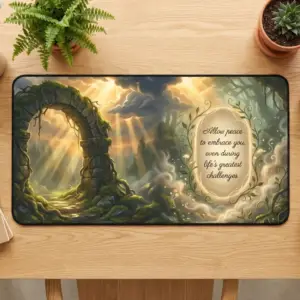 You Can Allow Peace Desk Mat, Neoprene, Rubber Backing
