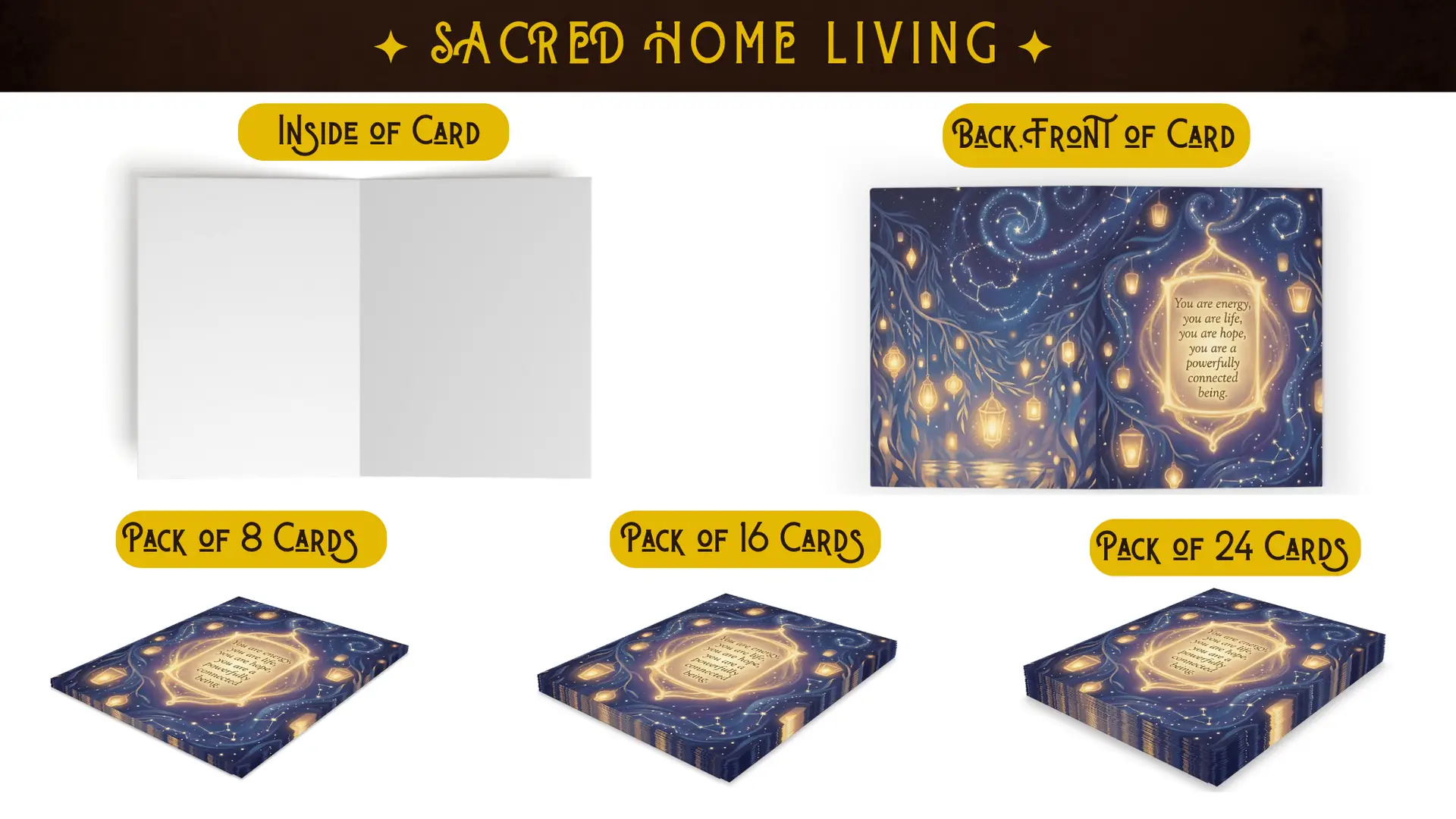 You are Energy and Life | Spiritual Greeting Cards | Multiple Quantities - Image 2