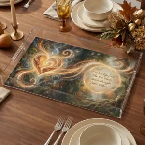 Draw Strength from Within Acrylic Serving Tray, Laminated Artwork Insert