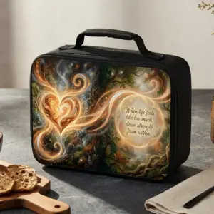 Draw Strength from Within Insulated Food Carrier, Removable Lid, Top Handle