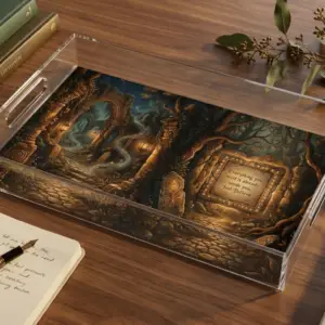 Everything You Need Acrylic Serving Tray, Laminated Artwork Insert