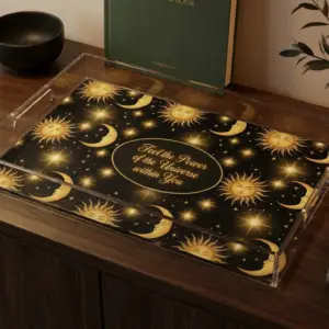 Feel the Powerful Universe Acrylic Serving Tray, Laminated Artwork Insert
