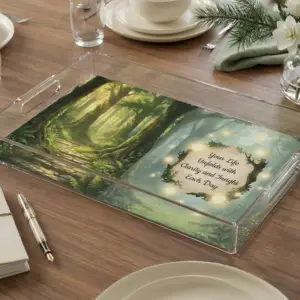 Life Gives Clarity and Insight Acrylic Serving Tray, Laminated Artwork Insert