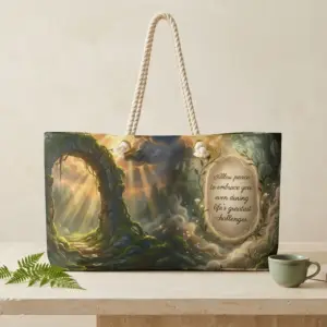 You Can Allow Peace Getaway Weekender Bag, Oversized Rope Handles